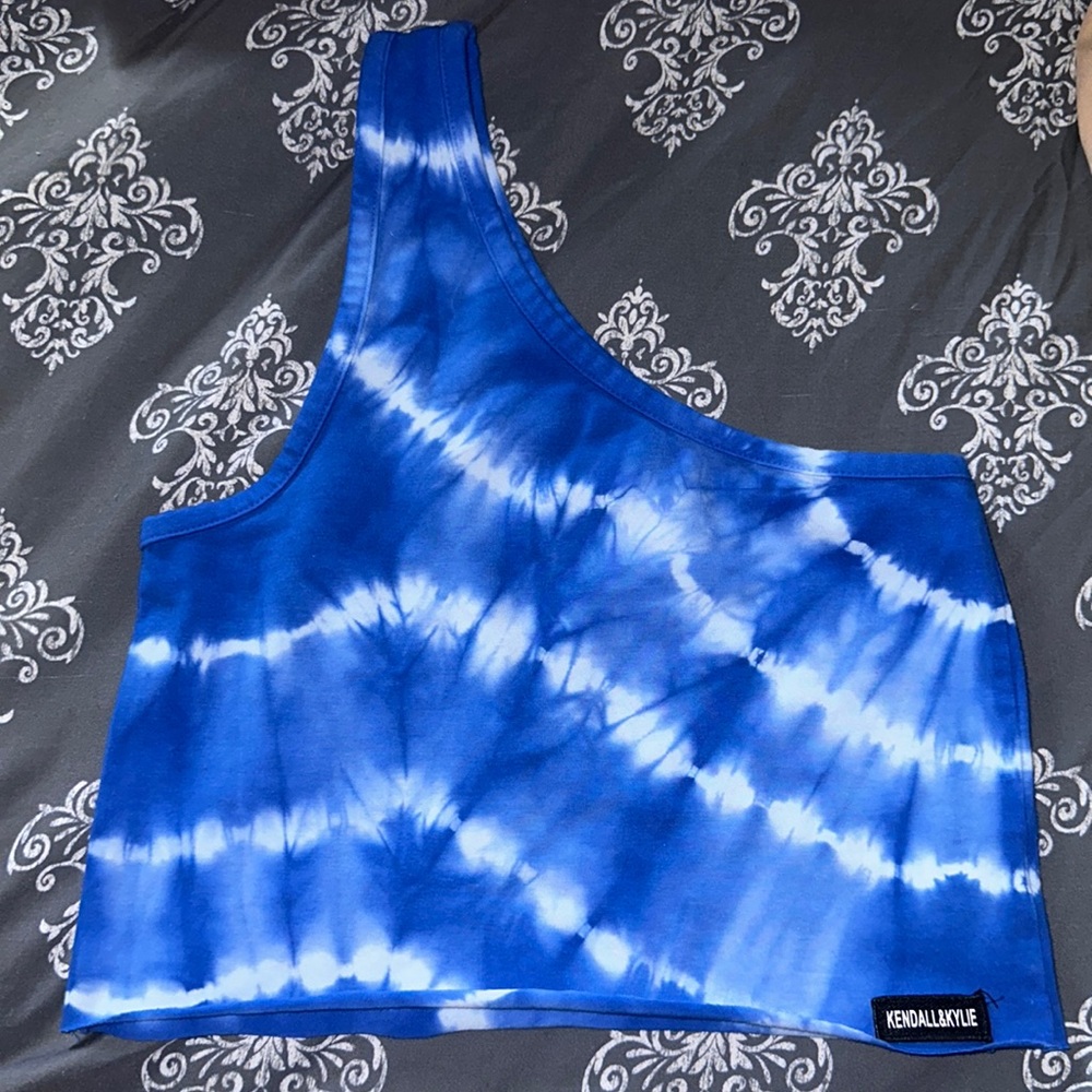 One shoulder tie dye top